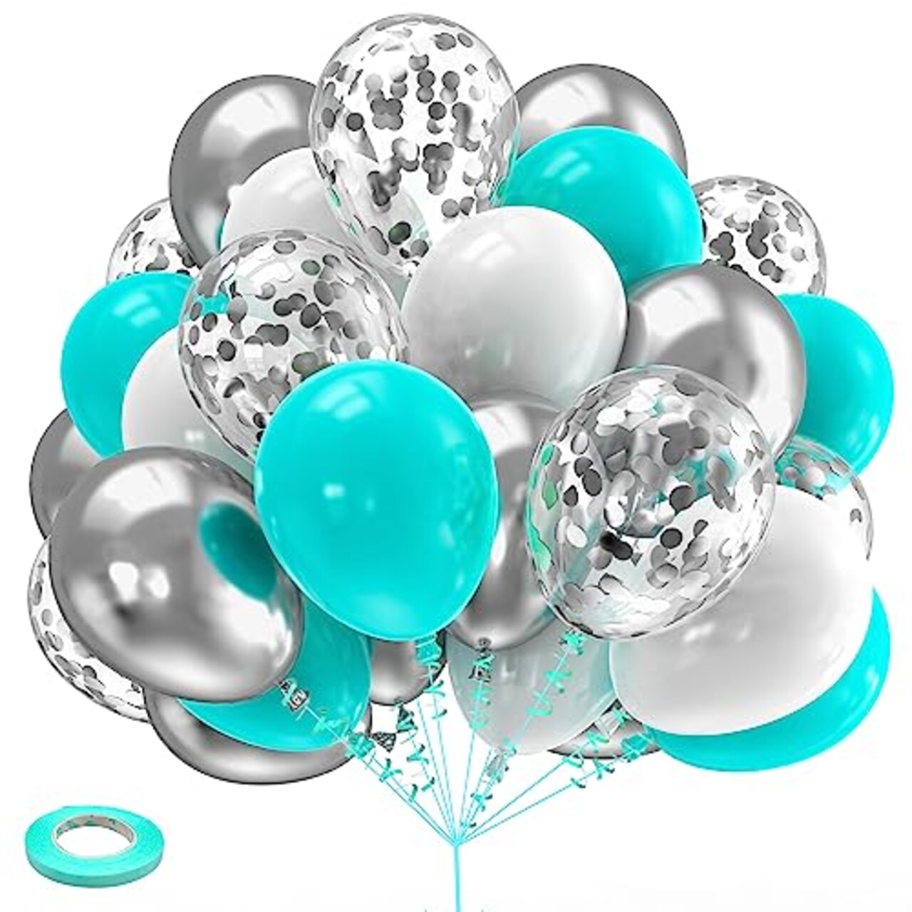 Blue and silver balloons deals